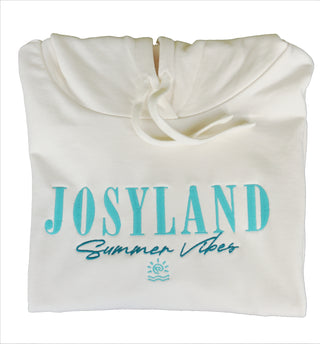 Leichter Frauen Hoodie von Josyland, kurzärmelig, aus weichem Stoff, mit Kapuze und entspanntem Schnitt.