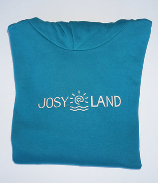 Grauer Oversize Unisex-Hoodie von Josyland mit Kapuze und Print, bequemes Sweatshirt für Damen und Herren