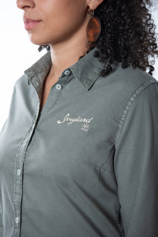 Josyland Damen Bluse, elegantes Hemd aus weichem Stoff, mit Knopfleiste und langem Ärmel, stilvoll für den Alltag.