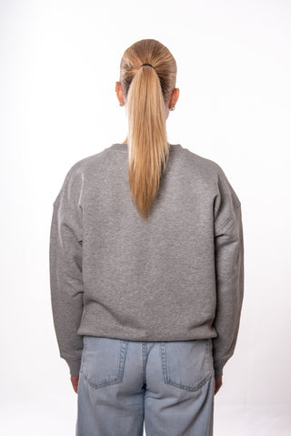 Weißer, oversized College-Sweater für Frauen von Josyland, bequemes Sweatshirt mit lockerer Passform, ideal für Freizeit.
