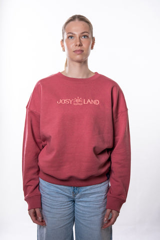 Großer Josyland Damen Sweater, oversize Schnitt, weiches Material, zeigt das Pullover-Design auf einem Model.
